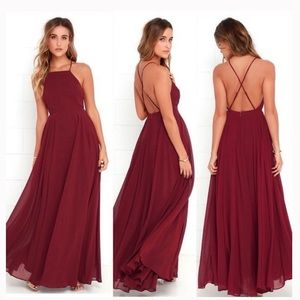 Lulu’s Backless Burgundy Dress